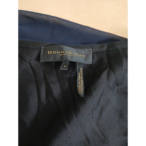 Donna Karan New York Silk Blouse Medium Asymetrical Tunic Top Modern Luxe - Picture 4 of 8